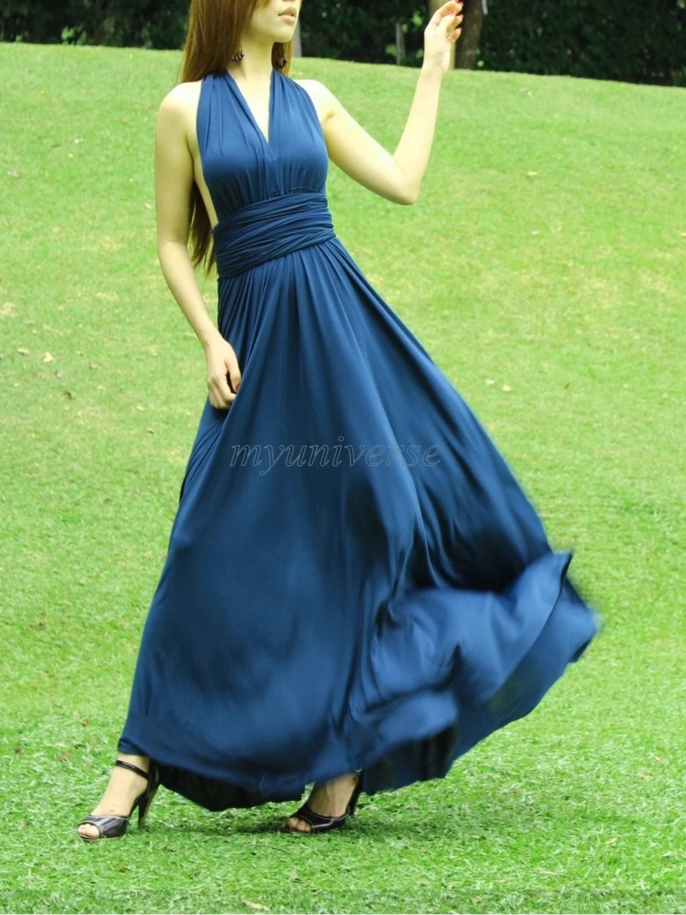 Bridesmaid Dress Cobalt Blue Maxi Dress Infinity Dress Convertible Dress Formal